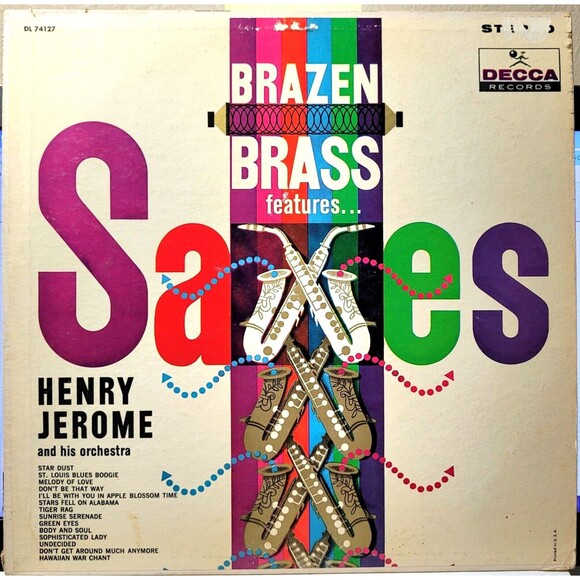 Henry Jerome LP Brazen Brass Features Saxes on Decca VG/VG+ Jazz 1961 Stereo - Picture 1 of 4